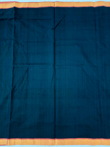 Handwoven Mangalgiri Cotton Saree | Black | Gold Zari | Handwoven | Ships from California
